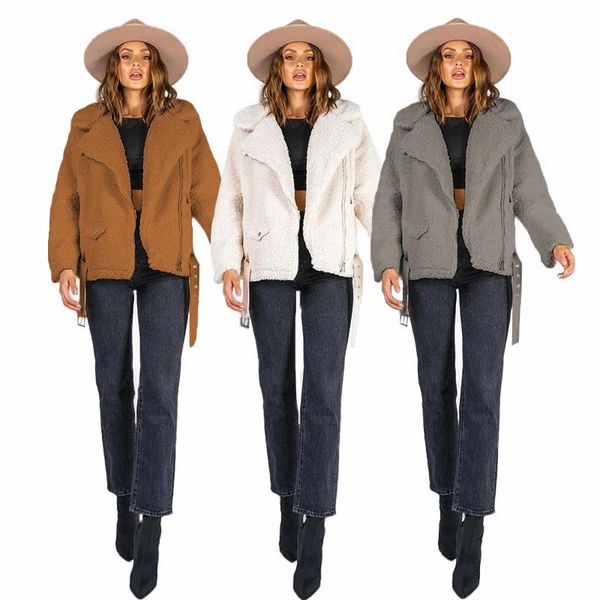 women's jackets nshypoi winter lapel solid color cardigan mid-length zipper jacket belt motorcycle clothing cashmere thick coat women, Black;brown
women's jackets nshypoi winter lapel solid color cardigan mid-length zipper jacket belt motorcycle clothing cashmere thick coat women, Black;brown