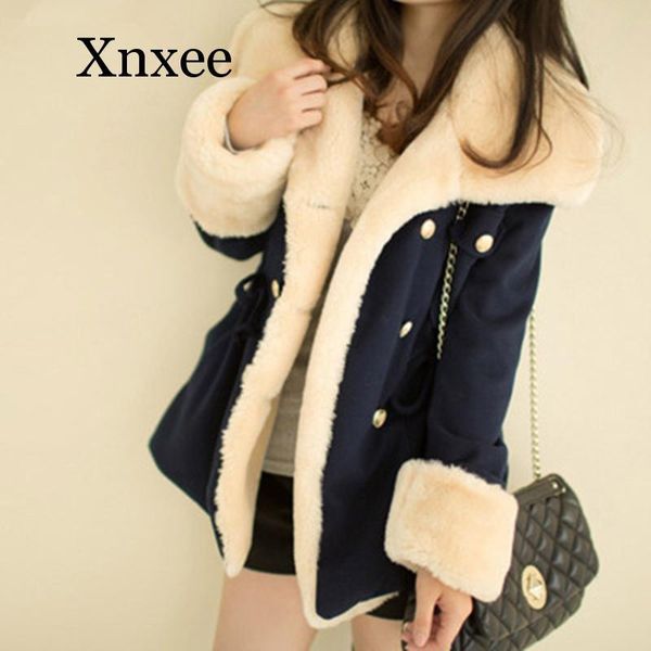 women's jackets fur for women autumn and winter casual solid slim thick double breasted college wind cotton coats plus size s-3xl, Black;brown
women's jackets fur for women autumn and winter casual solid slim thick double breasted college wind cotton coats plus size s-3xl, Black;brown