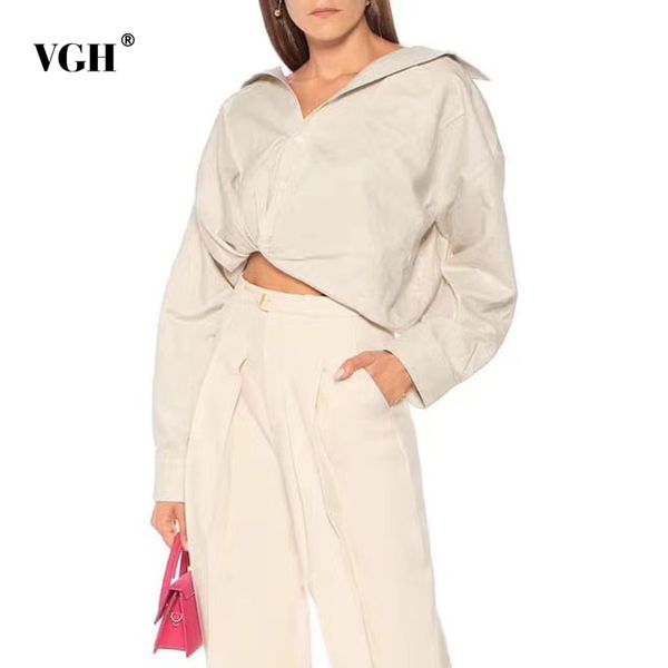 vgh asymmetrical ruched hem shirt for women lapel long sleeve casual white short blouse female autumn fashion new clothing 210421
vgh asymmetrical ruched hem shirt for women lapel long sleeve casual white short blouse female autumn fashion new clothing 210421