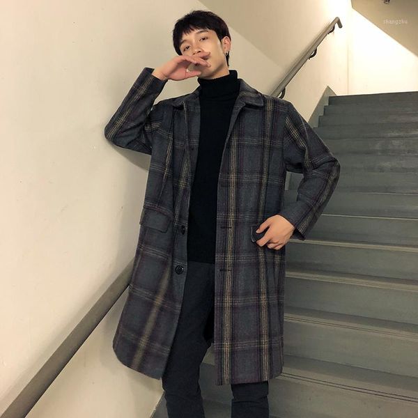 winter lattice woolen overcoat man leisure time loose long coat clothes jacket thick plaid blue gray japan style, Tan;black
winter lattice woolen overcoat man leisure time loose long coat clothes jacket thick plaid blue gray japan style, Tan;black
