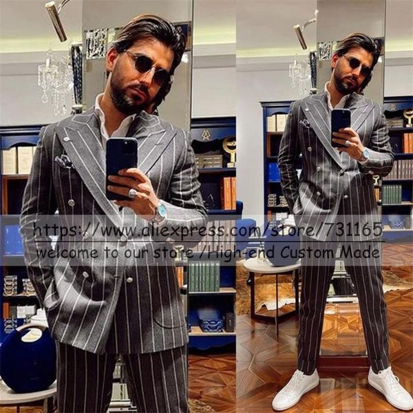 spring grey men suits groom tuxedos wide lapel pinstripe fit slim formal coat custom made party long suit outwear 2 pieces men's & blaz, White;black
spring grey men suits groom tuxedos wide lapel pinstripe fit slim formal coat custom made party long suit outwear 2 pieces men's & blaz, White;black