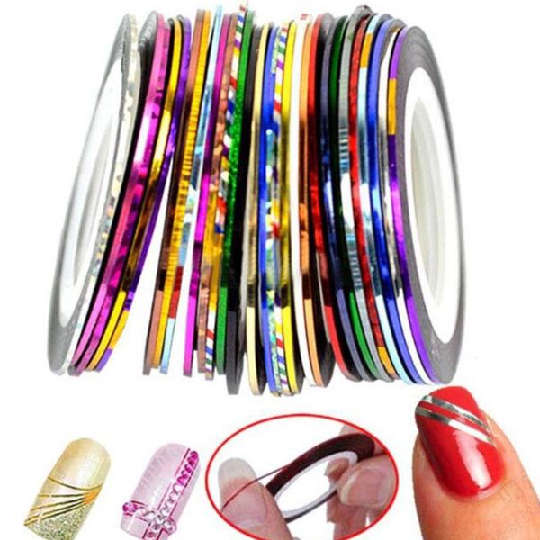 nail art decorations 30pcs/set stickers mixed colors striping decals foil tape line nails decoration colorful manicure tool decorative, Silver;gold
nail art decorations 30pcs/set stickers mixed colors striping decals foil tape line nails decoration colorful manicure tool decorative, Silver;gold