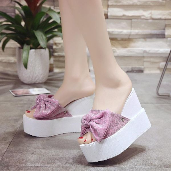 slippers sequins butterfly bow thick bottom women cake out door increased high heels sandals daily wedge cool, Black
slippers sequins butterfly bow thick bottom women cake out door increased high heels sandals daily wedge cool, Black