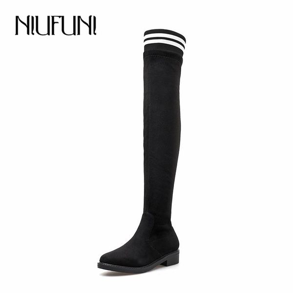 boots niufuni women's slim over the knee sock pointed toe flat heel thigh high black shoes woman fashion long botas mujer
boots niufuni women's slim over the knee sock pointed toe flat heel thigh high black shoes woman fashion long botas mujer