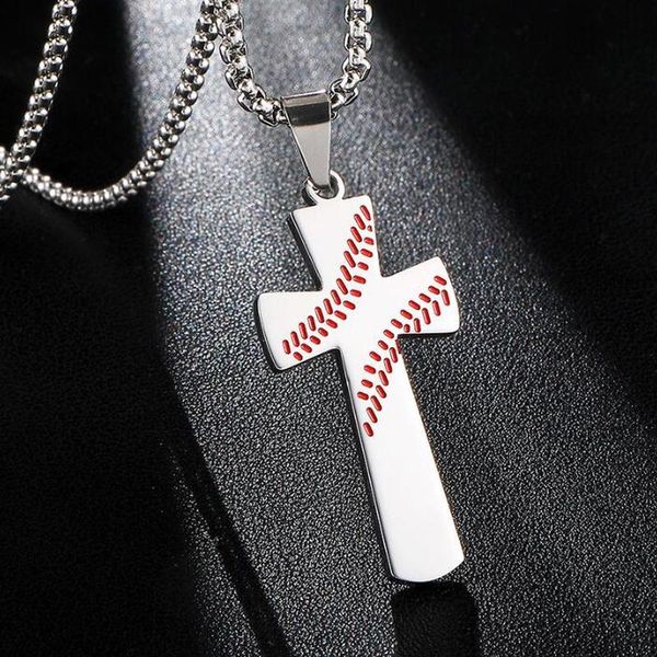 pendant necklaces classic personality baseball pattern stainless steel cross necklace men's rock party jewelry, Silver
pendant necklaces classic personality baseball pattern stainless steel cross necklace men's rock party jewelry, Silver