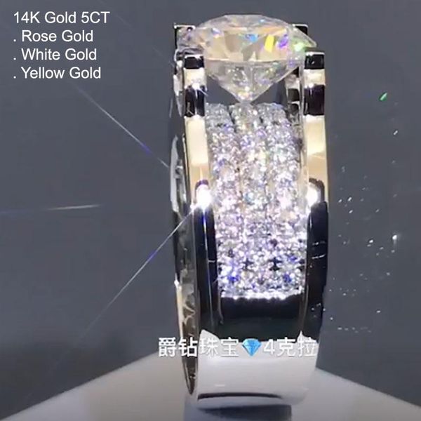 cluster rings 14k gold 5 moissanite diamond men ring round luxury trendy wedding party engagement anniversary ct d color, Golden;silver
cluster rings 14k gold 5 moissanite diamond men ring round luxury trendy wedding party engagement anniversary ct d color, Golden;silver