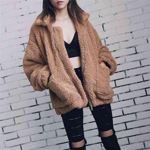 elegant faux fur coat women autumn winter warm soft zipper fur jacket female plush overcoat pocket casual teddy outwear 210925, Black
elegant faux fur coat women autumn winter warm soft zipper fur jacket female plush overcoat pocket casual teddy outwear 210925, Black