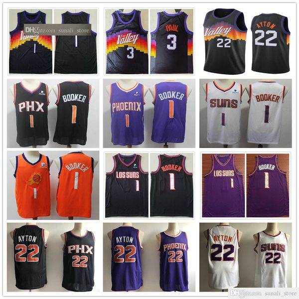 sewn men devin 1 booker jerseys 2021 new city rainbow black white purple deandre 22 ayton chris 3 paul basketball college shirts, Black;red
sewn men devin 1 booker jerseys 2021 new city rainbow black white purple deandre 22 ayton chris 3 paul basketball college shirts, Black;red
