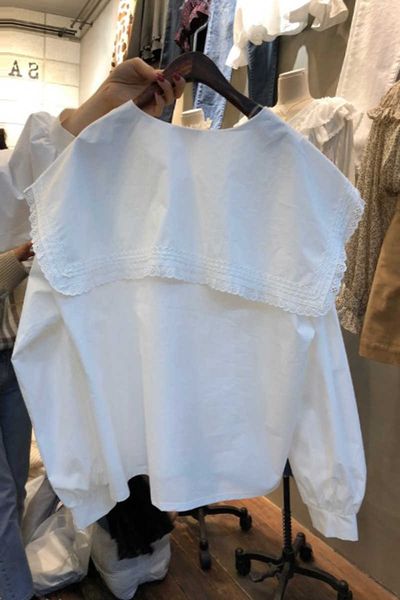 autumn korean sweet lace peter pan collar lantern sleeve solid shirts fashion womens and blouses 210615, White
autumn korean sweet lace peter pan collar lantern sleeve solid shirts fashion womens and blouses 210615, White
