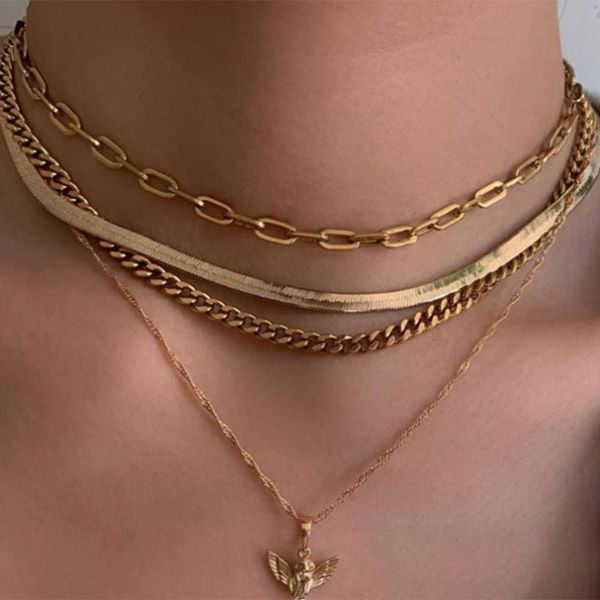 vintage multilayer golden angel pendant necklace bohemian women summer geometric collar fashion jewelry gift necklaces, Silver
vintage multilayer golden angel pendant necklace bohemian women summer geometric collar fashion jewelry gift necklaces, Silver