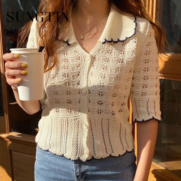 cropped knitted hollow out womens sweaters short cardigan women korean vintage thin casual jumpers sweet cute single breasted, White;black
cropped knitted hollow out womens sweaters short cardigan women korean vintage thin casual jumpers sweet cute single breasted, White;black
