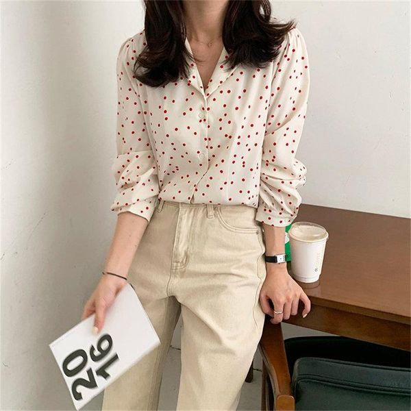 korean all-match chic polka dots slim 2021 casual fashion shirts stylish lady sweet women elegant loose blouses women's, White
korean all-match chic polka dots slim 2021 casual fashion shirts stylish lady sweet women elegant loose blouses women's, White
