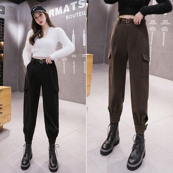 women's pants & capris thick 2021 bomber harem woolen warm women joggers sweatpants winter for girl loose caual trousers spring, Black;white
women's pants & capris thick 2021 bomber harem woolen warm women joggers sweatpants winter for girl loose caual trousers spring, Black;white