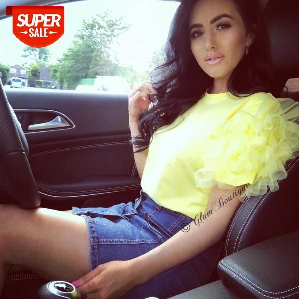 fashion summer t-shirt tee tulle mesh ruffle short sleeve t-shirts boho women ladies casual solid color vintage tee #yj0n, White
fashion summer t-shirt tee tulle mesh ruffle short sleeve t-shirts boho women ladies casual solid color vintage tee #yj0n, White