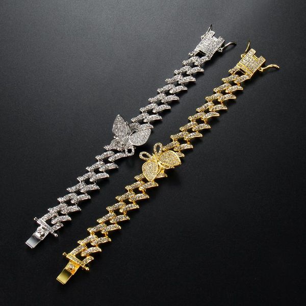 charm bracelets luxury rhinestone cuban bracelet iced out link chain for men women hip hop paved rapper butterfly fashion jewelry gift, Golden;silver
charm bracelets luxury rhinestone cuban bracelet iced out link chain for men women hip hop paved rapper butterfly fashion jewelry gift, Golden;silver