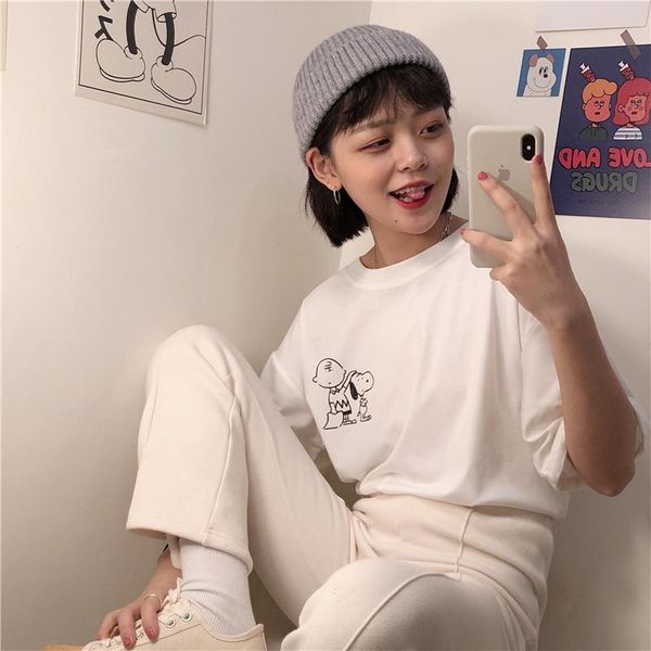 women's t-shirt aesthetic harajuku short-sleeved shirt ins cotton t for woman graphic tees hipster tumblr cozy drop ship, White
women's t-shirt aesthetic harajuku short-sleeved shirt ins cotton t for woman graphic tees hipster tumblr cozy drop ship, White