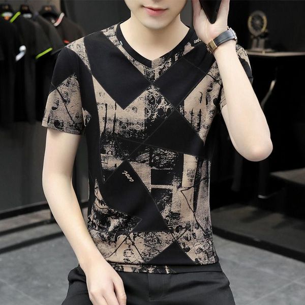 summer t-shirt heart neck personalized printing cool trend slim short sleeve men's t-shirts, White;black
summer t-shirt heart neck personalized printing cool trend slim short sleeve men's t-shirts, White;black
