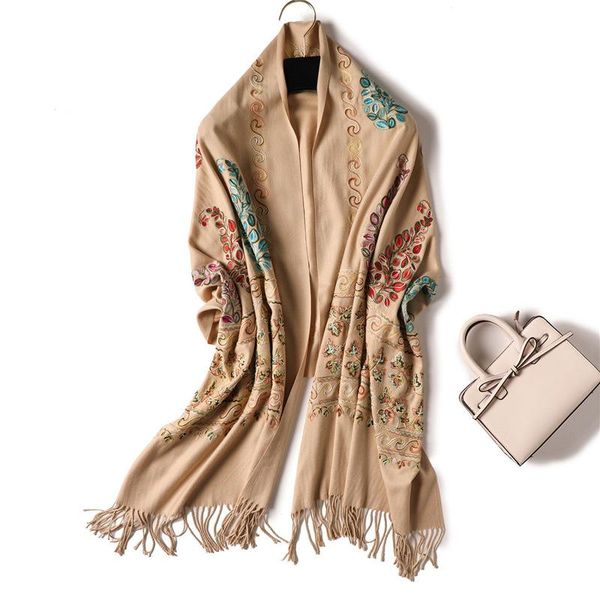scarves 2021 cashmere women scarf winter warm embroidery shawls and wraps wool pashmina long female foulard thicken blanket, Blue;gray
scarves 2021 cashmere women scarf winter warm embroidery shawls and wraps wool pashmina long female foulard thicken blanket, Blue;gray