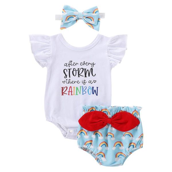 clothing sets baby girls boys rainbow clothes set letter cartoon print toddler outfits white bodysuit shorts headband born 
clothing sets baby girls boys rainbow clothes set letter cartoon print toddler outfits white bodysuit shorts headband born