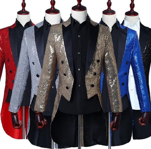 men's suits & blazers male sequined tuxedo stage performance dress magician jacket nightclub bar hosted the united states vocal choir c, White;black
men's suits & blazers male sequined tuxedo stage performance dress magician jacket nightclub bar hosted the united states vocal choir c, White;black