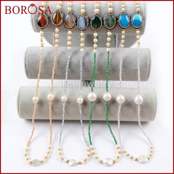 fashion jewelry 3/5pcs 34inch natural pearl bead necklaces with crystal pave rainbow a-gates & beads for women jab922 chains, Silver
fashion jewelry 3/5pcs 34inch natural pearl bead necklaces with crystal pave rainbow a-gates & beads for women jab922 chains, Silver