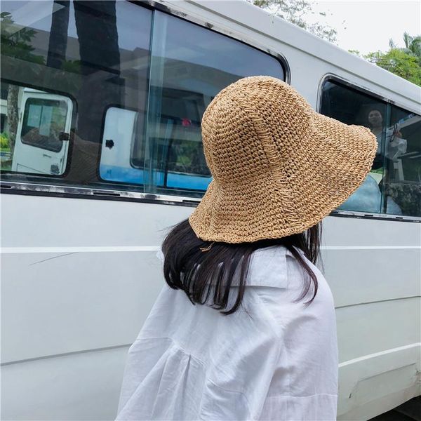wide brim hats korean version foldable handmade straw hat with large vertical strip. summer sunshade, Blue;gray
wide brim hats korean version foldable handmade straw hat with large vertical strip. summer sunshade, Blue;gray