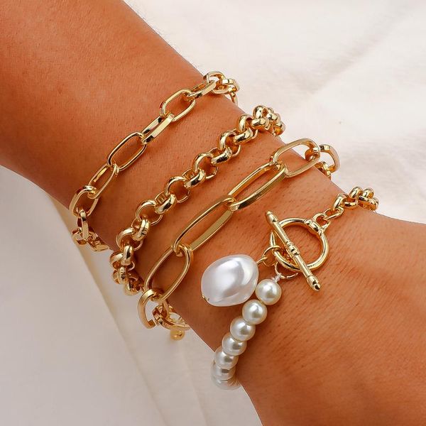 4pcs/set fashion gold color charm chain bracelets set vintage multilayer bangles for women party jewelry link,, Black
4pcs/set fashion gold color charm chain bracelets set vintage multilayer bangles for women party jewelry link,, Black