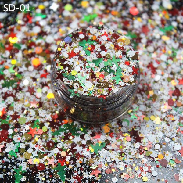 nail glitter 10g/bag mix christmas snowflake xmas tree starlights holo sequins art slice stickers decoration 12 colors, Silver;gold
nail glitter 10g/bag mix christmas snowflake xmas tree starlights holo sequins art slice stickers decoration 12 colors, Silver;gold