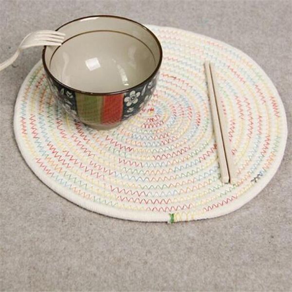 table runner placemats hand made cotton round woven heat resistant braided coasters quilted pattern tableware pad 
table runner placemats hand made cotton round woven heat resistant braided coasters quilted pattern tableware pad