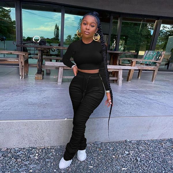 casual two piece set womens pants jumpsuit long sleeve crop stacked tracksuit fall clothing for women outfits matching sets, White
casual two piece set womens pants jumpsuit long sleeve crop stacked tracksuit fall clothing for women outfits matching sets, White