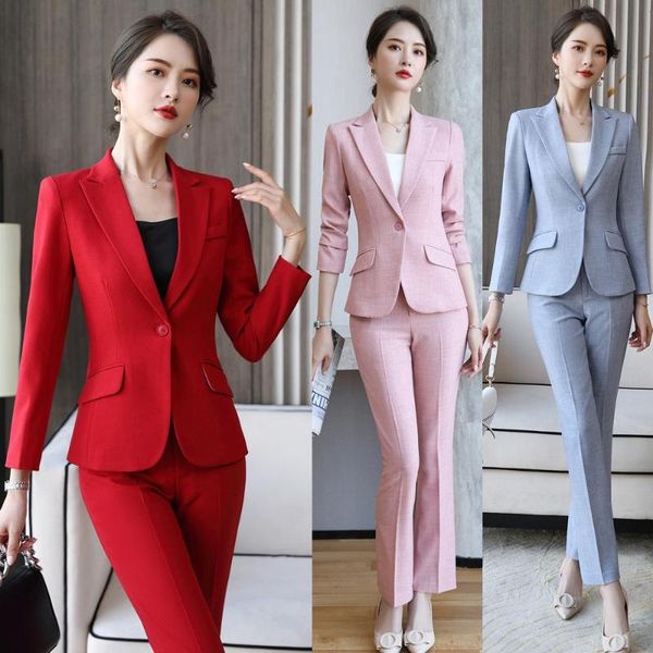 formal pant suits for women business red blazer and jacket sets ladies work wear clohtes office uniform styles women's two piece pants, White
formal pant suits for women business red blazer and jacket sets ladies work wear clohtes office uniform styles women's two piece pants, White