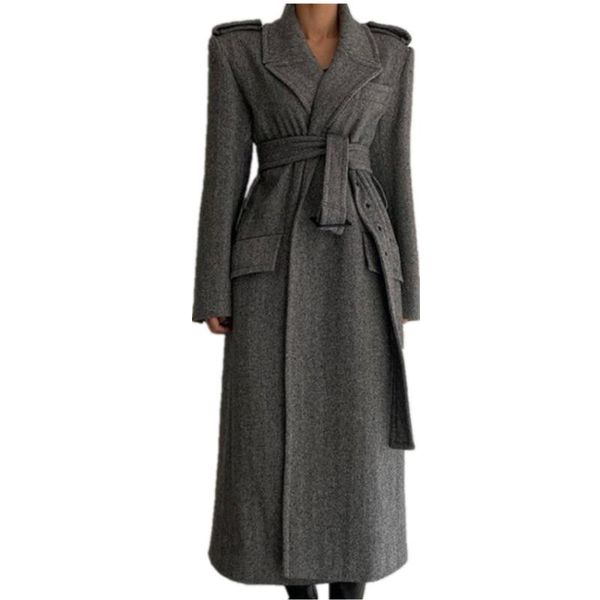 women's wool & blends women long elegant woolen coat 2021 arrivals houndstooth belted slim waist overcoat, Black
women's wool & blends women long elegant woolen coat 2021 arrivals houndstooth belted slim waist overcoat, Black