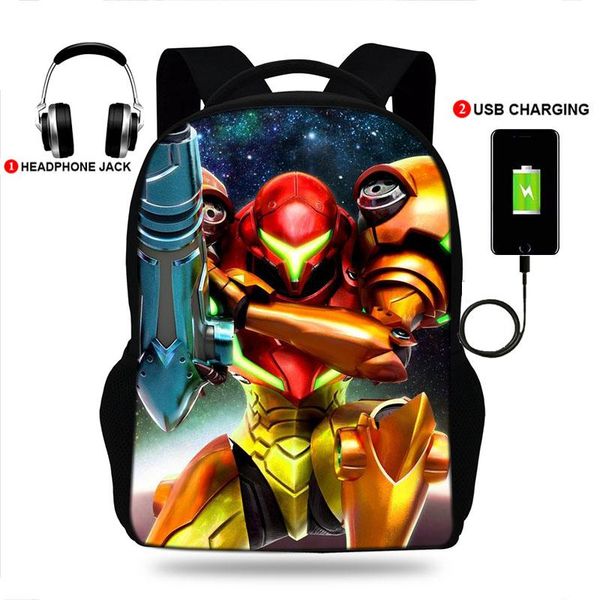 school bags usb charging backpack boys girls samus aran printed casual travel shouler rucksack
school bags usb charging backpack boys girls samus aran printed casual travel shouler rucksack