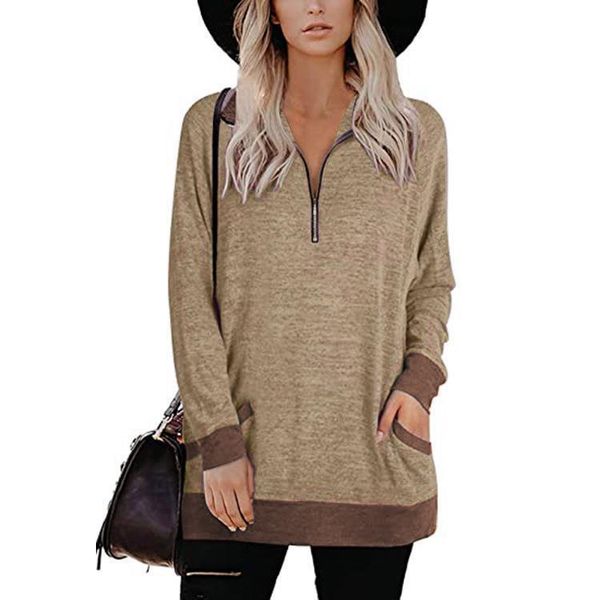 sweater pocket stand collar autumn winter women's t-shirt long sleeve 2021 zipper 00, Blue;black
sweater pocket stand collar autumn winter women's t-shirt long sleeve 2021 zipper 00, Blue;black