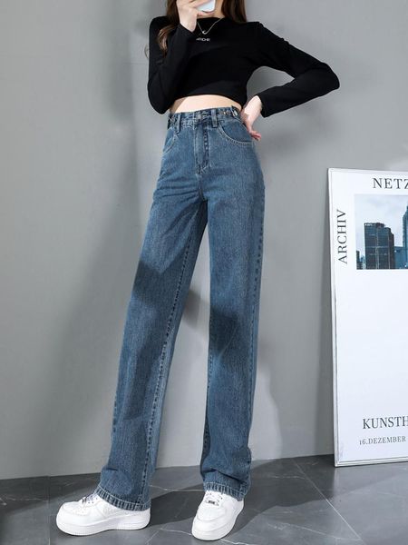 women's jeans high waist straight denim pants women 2021 fashion loose leisure wide leg trousers korean version vintage ladies, Blue
women's jeans high waist straight denim pants women 2021 fashion loose leisure wide leg trousers korean version vintage ladies, Blue