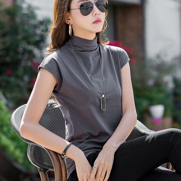 woman tshirts summer turtleneck short sleeve t-shirt women's loose plus size vest t mujer camisetas, White
woman tshirts summer turtleneck short sleeve t-shirt women's loose plus size vest t mujer camisetas, White