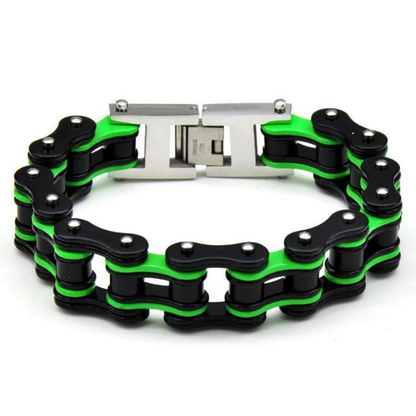 link, chain punk green bicycle bike bracelets & bangles motorcycle men's black stainless steel men biker bracelet jewelry 7-9.7"
link, chain punk green bicycle bike bracelets & bangles motorcycle men's black stainless steel men biker bracelet jewelry 7-9.7"