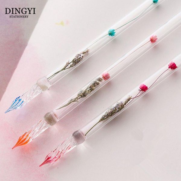 fountain pens dingyi creative dried flower glass dip pen transparent with gold power ink for writing stationery gift set girl
fountain pens dingyi creative dried flower glass dip pen transparent with gold power ink for writing stationery gift set girl