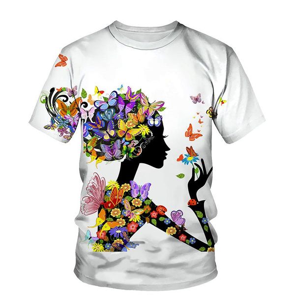 women's t-shirt 3d butterfly print women 2021 summer o neck short sleeve tees funny outfit style female clothes casual t-shirts, White 
women's t-shirt 3d butterfly print women 2021 summer o neck short sleeve tees funny outfit style female clothes casual t-shirts, White