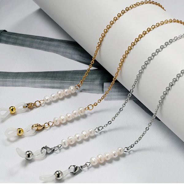 sunglasses frames natural pearl 24k gold plated link chain face mask strap necklace reading glasses cord holder rope head neck band, Silver
sunglasses frames natural pearl 24k gold plated link chain face mask strap necklace reading glasses cord holder rope head neck band, Silver