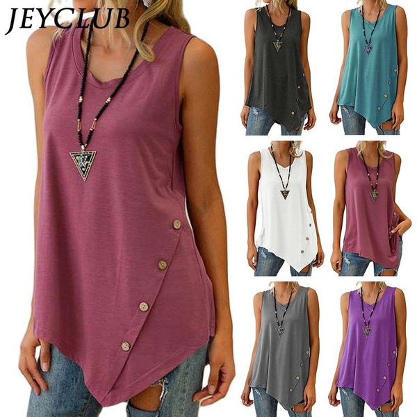 women's tanks & camis sundress 2021 clothing sleeveless asymmetric button tank o neck oversized loose casual solid color basic t-shirt, White
women's tanks & camis sundress 2021 clothing sleeveless asymmetric button tank o neck oversized loose casual solid color basic t-shirt, White