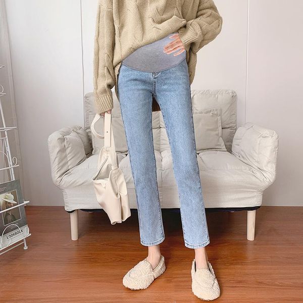 966# spring summer 9/10 thin stretch denim maternity straight jeans belly casual pants clothes for pregnant women pregnancy bottoms, White
966# spring summer 9/10 thin stretch denim maternity straight jeans belly casual pants clothes for pregnant women pregnancy bottoms, White