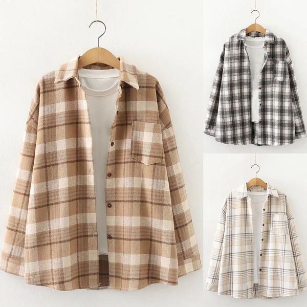 women's jackets autumn jacket long sleeve single-breasted lapel cardigan shirt fashion button lattice coat for woman 2021 casaco, Black;brown
women's jackets autumn jacket long sleeve single-breasted lapel cardigan shirt fashion button lattice coat for woman 2021 casaco, Black;brown