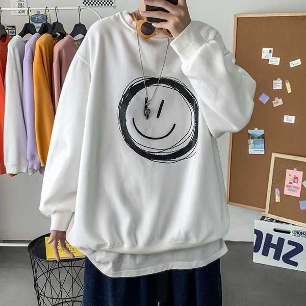 spring autumn harajuku 's hoodies japan style trend print smiley pullover sweatshirt casual clothing loose hoodie men, Black
spring autumn harajuku 's hoodies japan style trend print smiley pullover sweatshirt casual clothing loose hoodie men, Black