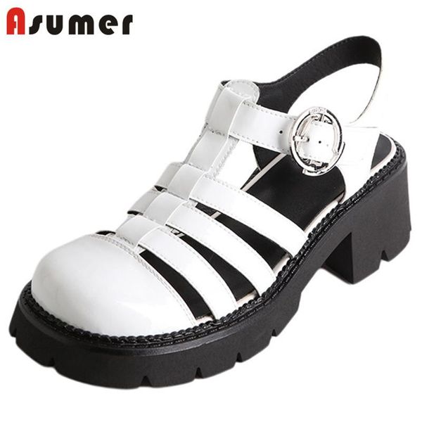 sandals asumer 2021 arrive patent leather shoes women rome hollow out buckle square heel platform, Black
sandals asumer 2021 arrive patent leather shoes women rome hollow out buckle square heel platform, Black