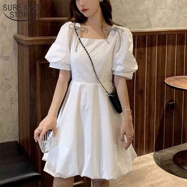 white black short puff sleeve bow dress sweet women japanese style summer mini es elegant vintage party es 14556 210506, Black;gray
white black short puff sleeve bow dress sweet women japanese style summer mini es elegant vintage party es 14556 210506, Black;gray