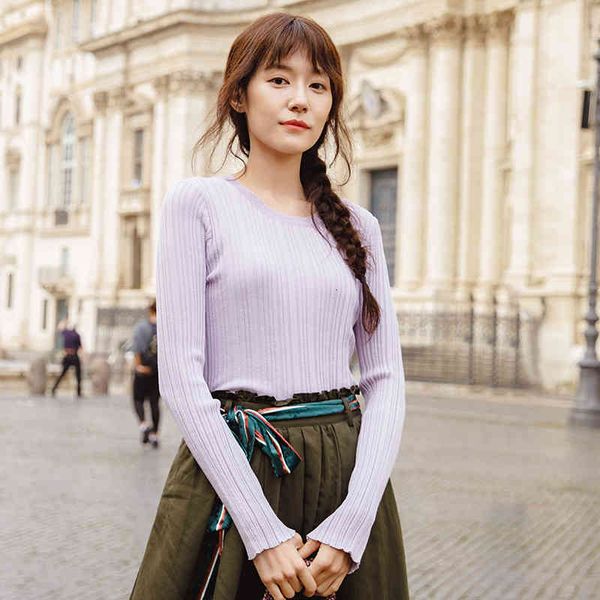 sweater spring autumn round collar stripped fitness women long sleeve knit sweater siir, White;black
sweater spring autumn round collar stripped fitness women long sleeve knit sweater siir, White;black