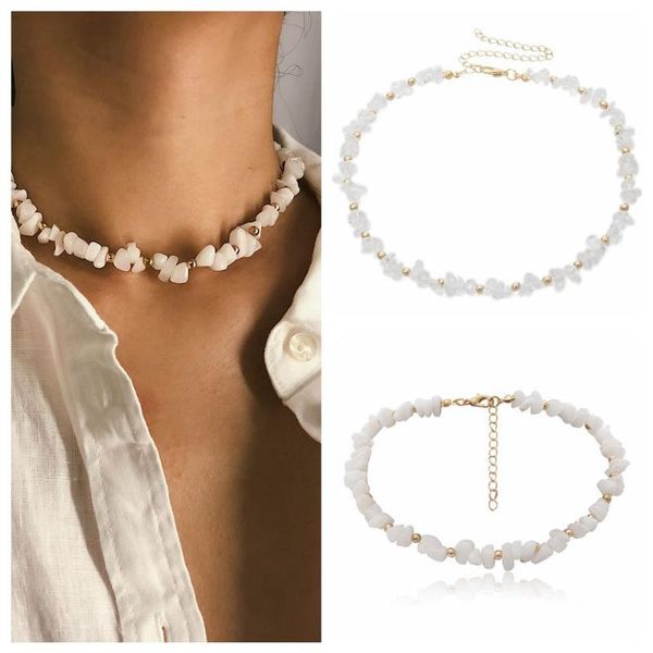 chokers fashion jewelry collar women adjustable chain beach necklace bib choker natural stone, Golden;silver
chokers fashion jewelry collar women adjustable chain beach necklace bib choker natural stone, Golden;silver