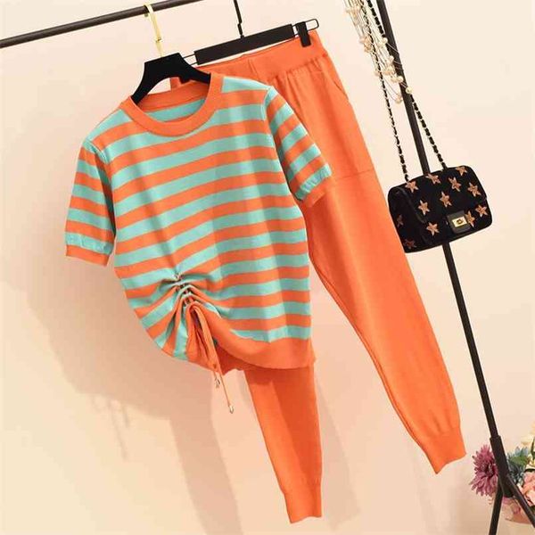 lace up pleated striped short sleeve knitted 2 piece women contrast color patchwork knitwear + harem pants casual tracksuit 210819, White
lace up pleated striped short sleeve knitted 2 piece women contrast color patchwork knitwear + harem pants casual tracksuit 210819, White