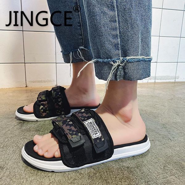 slippers jingce 2021 men casual shoes non-slip indoor outdoor summer slides camouflage sandals 3 colors zapatos hombre, Black
slippers jingce 2021 men casual shoes non-slip indoor outdoor summer slides camouflage sandals 3 colors zapatos hombre, Black